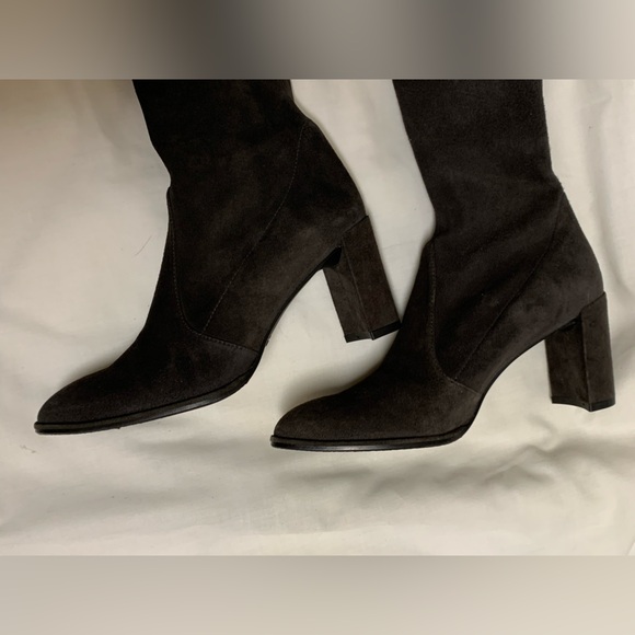 Stuart Weitzman Dark Slate Grey Suede Over-the-Knee Boots Size 6/36.5 - Picture 5 of 16
